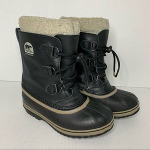 Sorel Youth pac TP Black leather Snow Boots  size 5